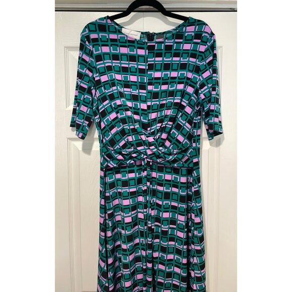 Donna Morgan Womens Artsy Asymmetrical Midi Dress Size 14 Fairy Whimsical Event - Picture 1 of 12